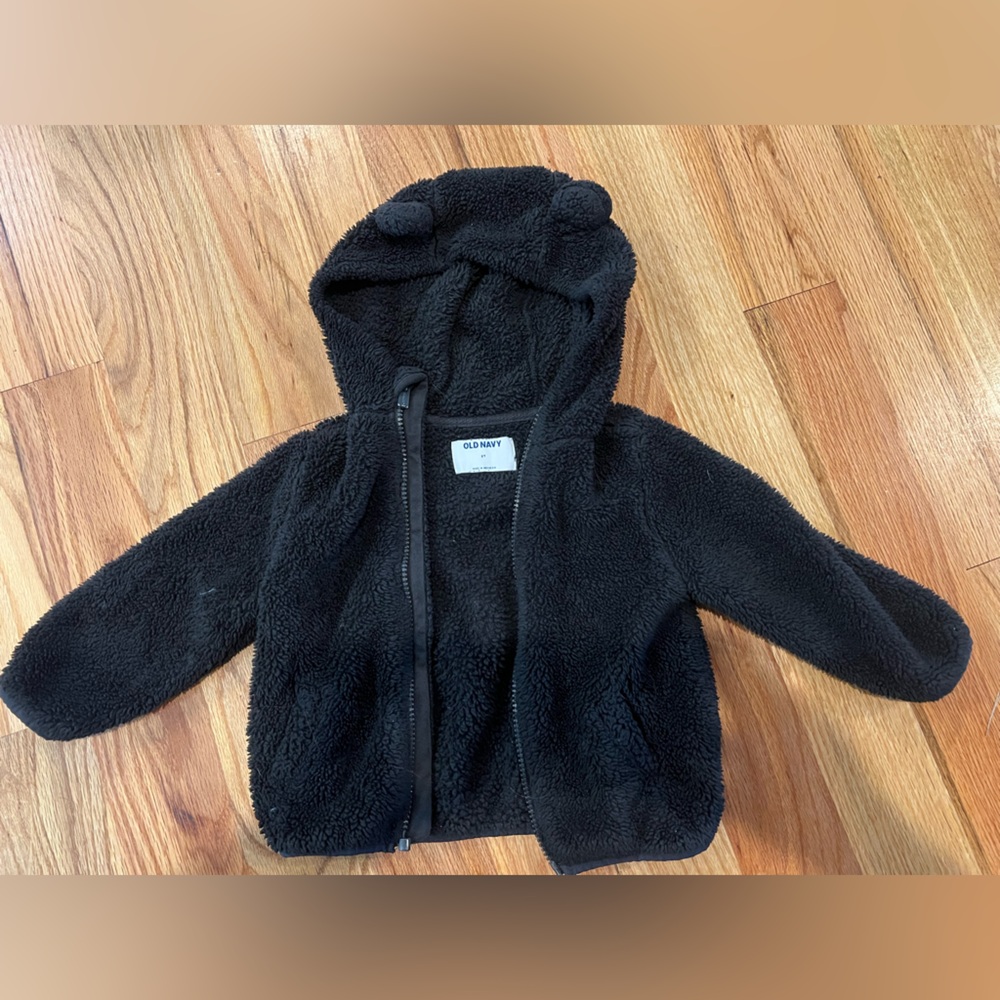 Old Navy Kids Cozy Black Sherpa Jacket